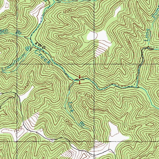 Topographic Map of Lick Branch, KY