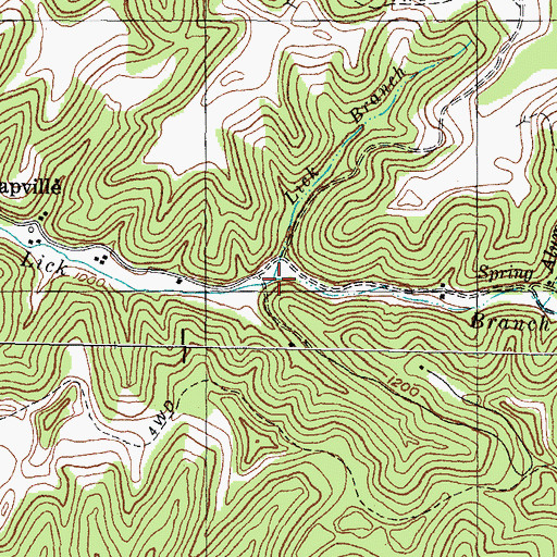 Topographic Map of Lick Branch, KY