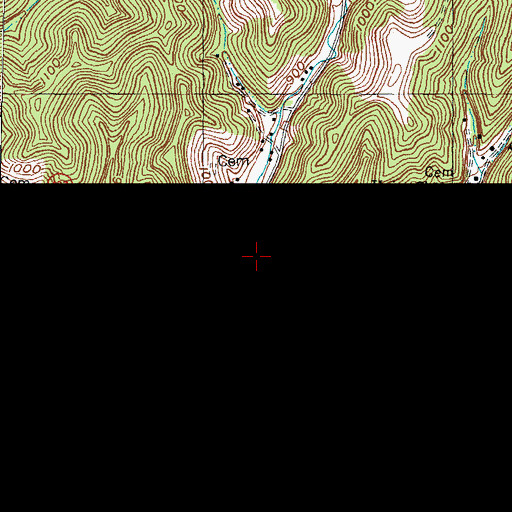 Topographic Map of Lick Branch, KY