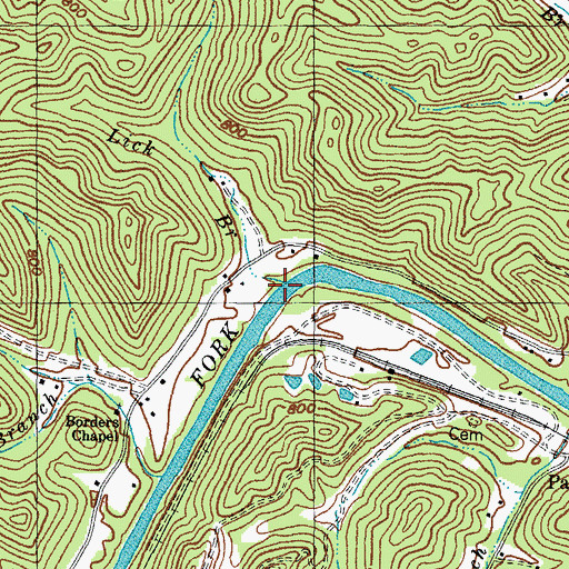 Topographic Map of Lick Branch, KY
