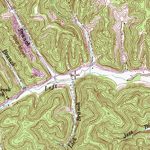 Topographic Map of Lick Branch, KY