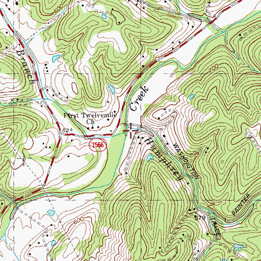 Topographic Map of Lick Branch, KY