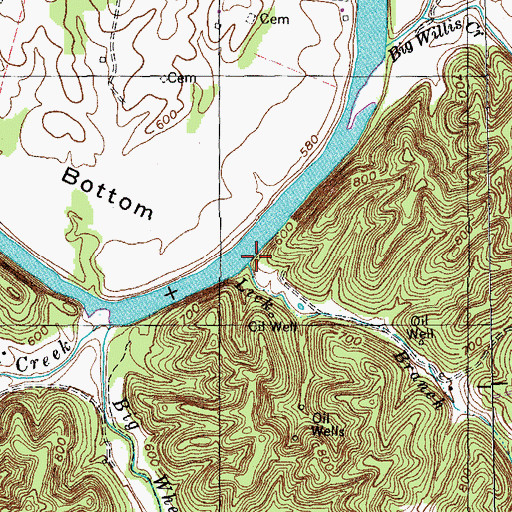 Topographic Map of Lick Branch, KY