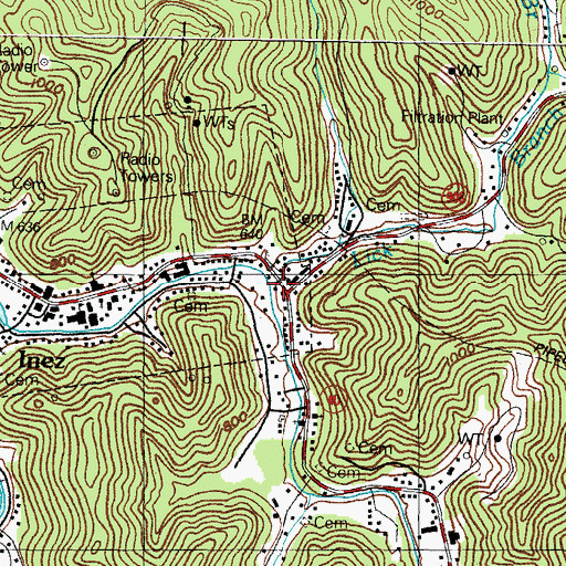 Topographic Map of Lick Branch, KY