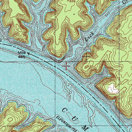 Topographic Map of Lick Creek, KY