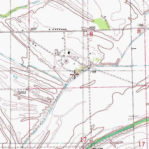 Topographic Map of Green River Church, AR