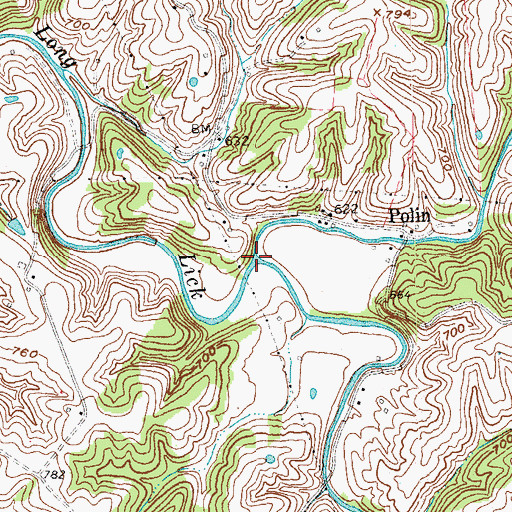 Topographic Map of Lick Creek, KY