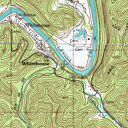 Topographic Map of Lick Creek, KY