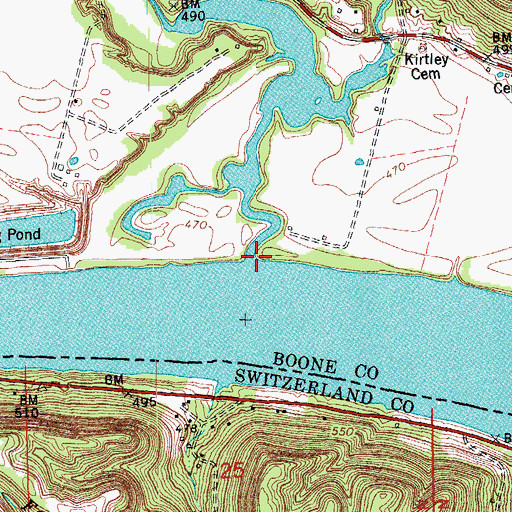 Topographic Map of Lick Creek, KY