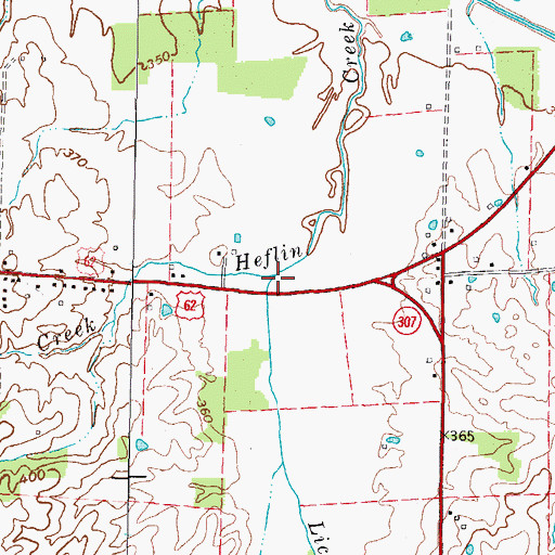 Topographic Map of Lick Creek, KY