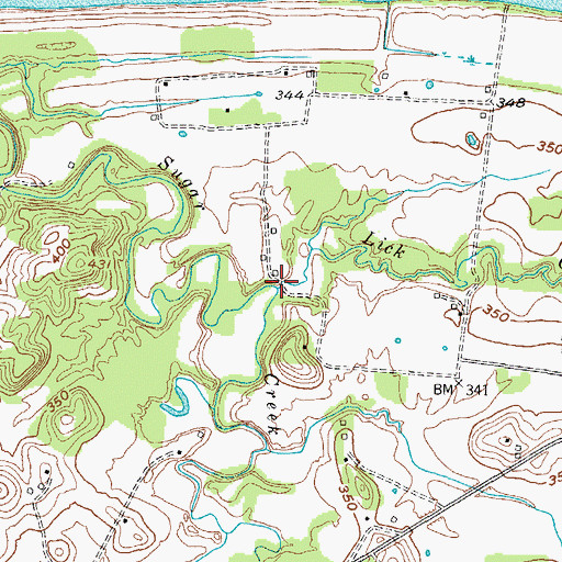 Topographic Map of Lick Creek, KY
