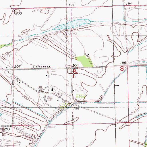 Topographic Map of Green River Plantation, AR