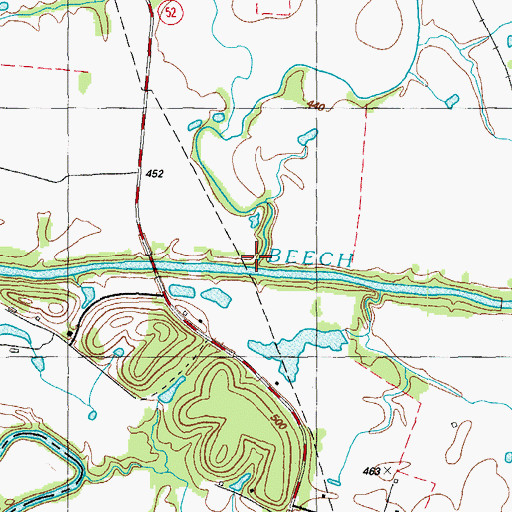 Topographic Map of Lick Creek, KY