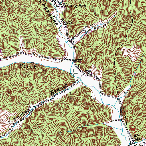 Topographic Map of Lick Creek, KY