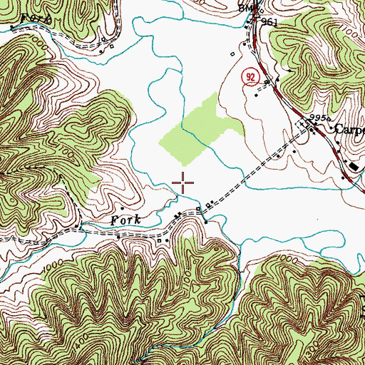 Topographic Map of Lick Fork, KY