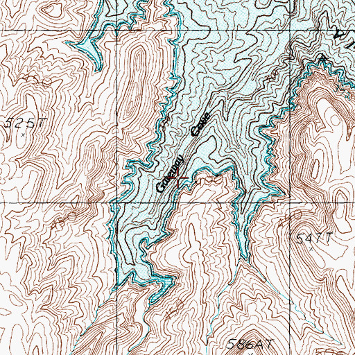 Topographic Map of Gateway Cove, AZ