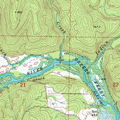 Topographic Map of Greenbrier Creek, AR