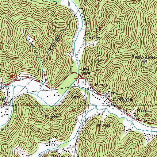 Topographic Map of Lick Fork, KY
