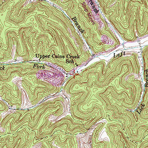 Topographic Map of Lick Fork, KY