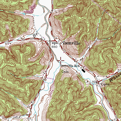 Topographic Map of Lick Fork, KY
