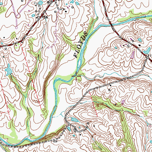 Topographic Map of Lick Fork, KY