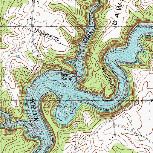 Topographic Map of Lick Fork, KY