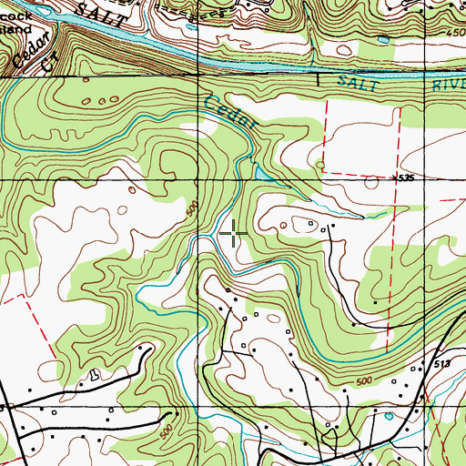 Topographic Map of Lickskillet Creek, KY