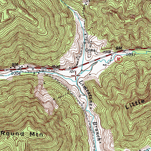 Topographic Map of Limestone Branch, KY