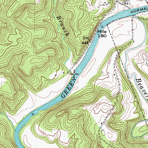 Topographic Map of Limestone Branch, KY