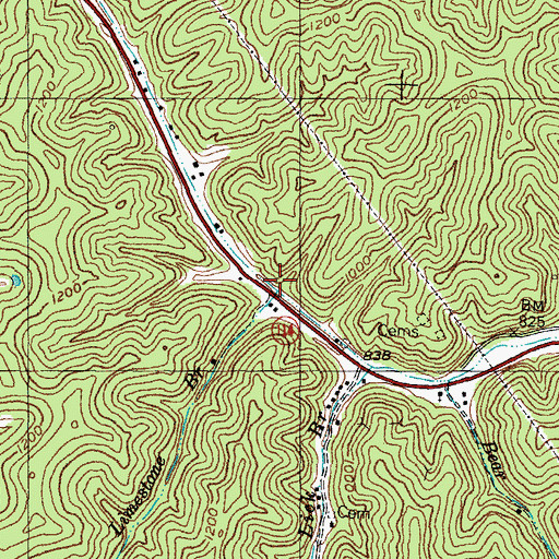 Topographic Map of Limestone Branch, KY