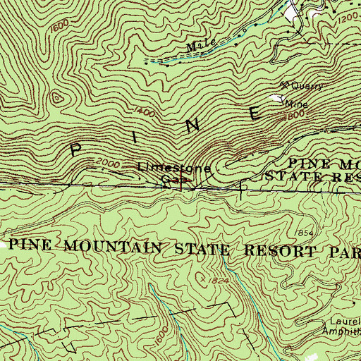 Topographic Map of Limestone Gap, KY