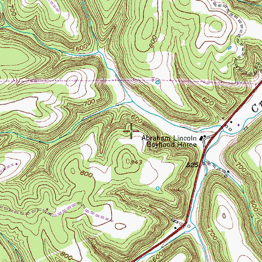 Topographic Map of Abraham Lincoln Birthplace National Historical Park, KY