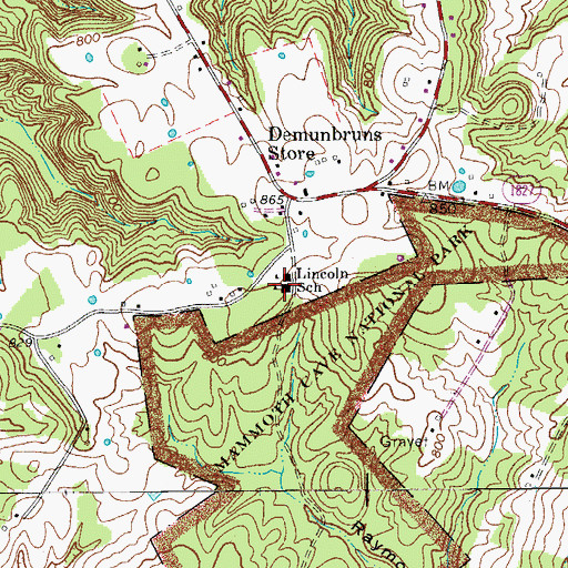 Topographic Map of Lincoln School, KY