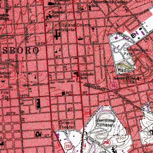 Topographic Map of Lincoln School, KY