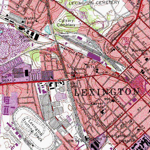 Topographic Map of Lincoln School, KY