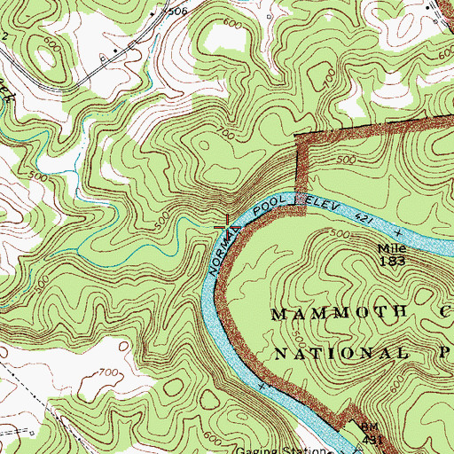 Topographic Map of Indian Creek, KY