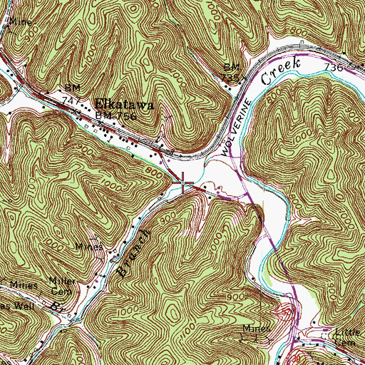 Topographic Map of Lindon Fork, KY