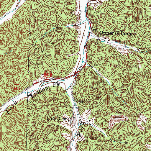 Topographic Map of Lindon Fork, KY
