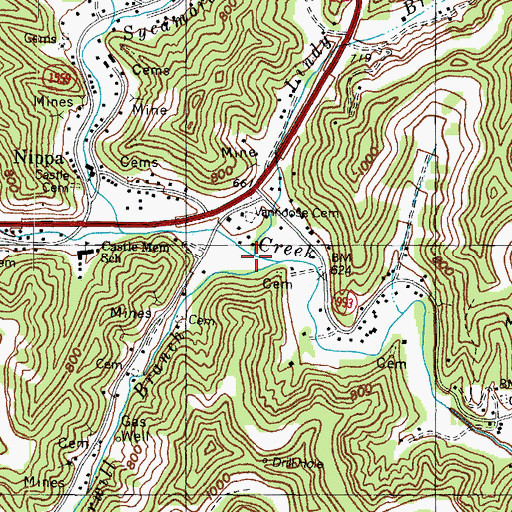 Topographic Map of Lindy Branch, KY