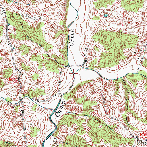Topographic Map of Lindy Creek, KY