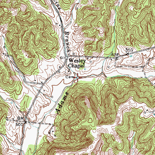 Topographic Map of Line Branch, KY