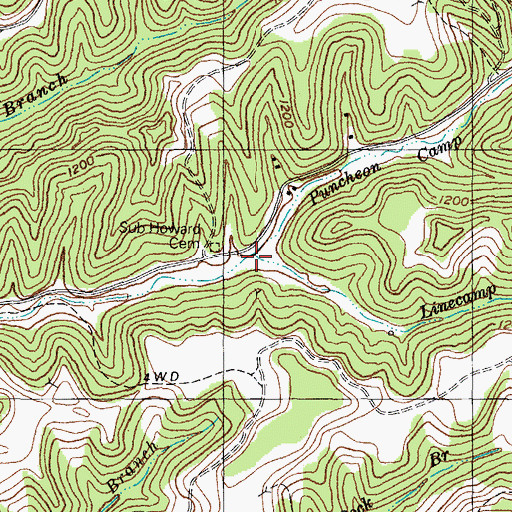 Topographic Map of Linecamp Branch, KY