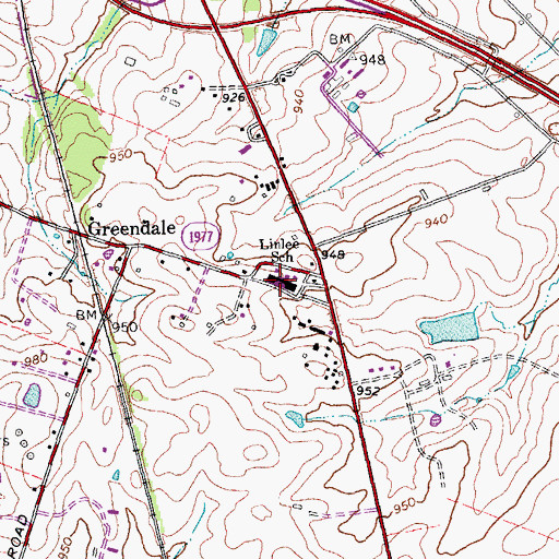 Topographic Map of The Learning Center at Linlee, KY