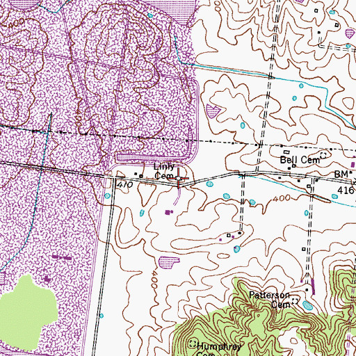 Topographic Map of Linly Cemetery, KY