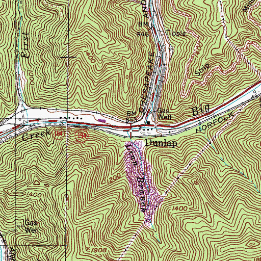 Topographic Map of Linn Branch, KY