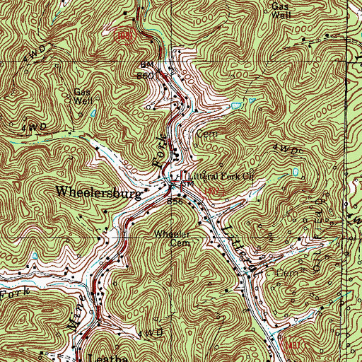 Topographic Map of Litteral Fork, KY
