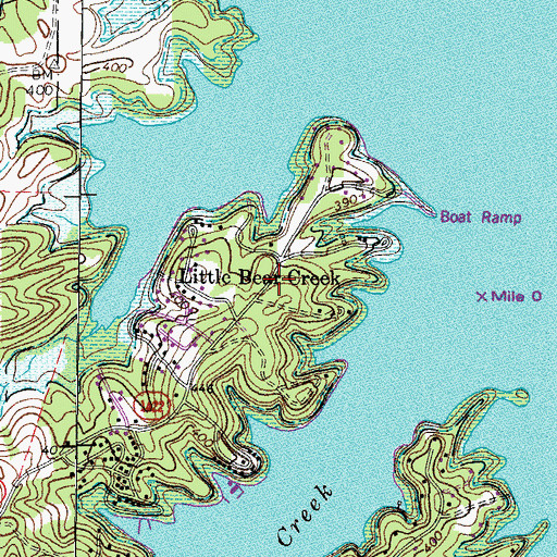 Topographic Map of Little Bear Creek, KY