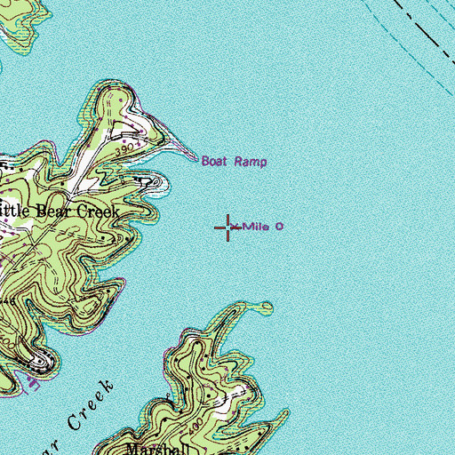 Topographic Map of Little Bear Creek, KY