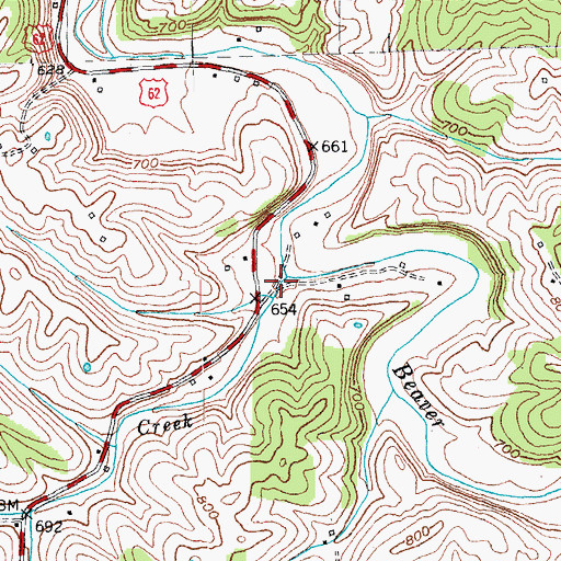 Topographic Map of Little Beaver Creek, KY