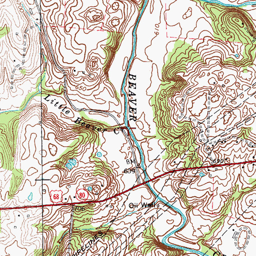 Topographic Map of Little Beaver Creek, KY